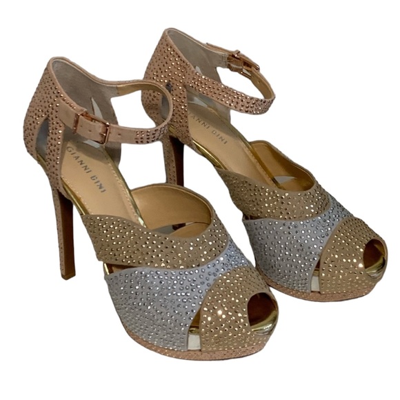 Gianni Bini Shoes - Gianni Bini Rose Gold Studded Platform Stiletto Formal Prom New Formal Prom